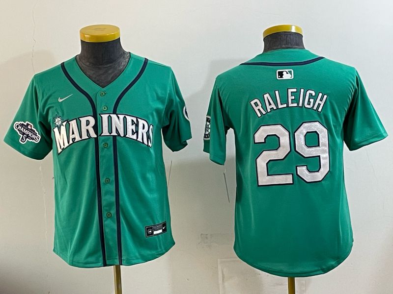 Youth Seattle Mariners #29 Raleigh Green Game 2026 Nike MLB Jersey style 07